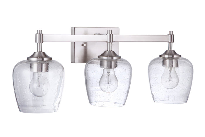 Craftmade Three Light Vanity from the Stellen collection in Brushed Polished Nickel finish