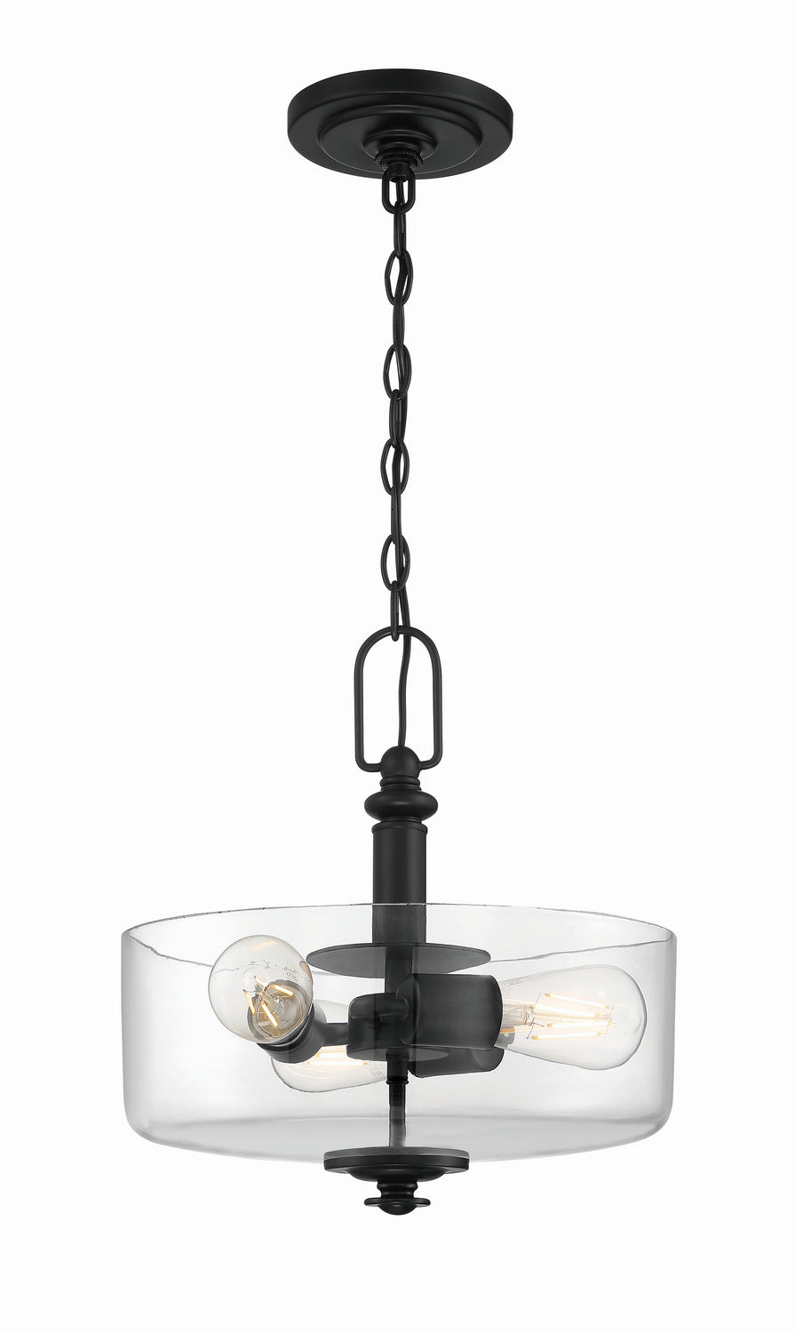Craftmade - 49853-FB-C - Three Light Convertible Semi Flush/Pendant - Dardyn - Flat Black