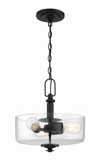 Craftmade - 49853-FB-C - Three Light Convertible Semi Flush/Pendant - Dardyn - Flat Black