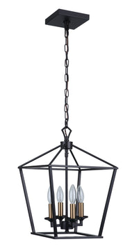Craftmade - 52934-FB - Four Light Foyer Pendant - Flynt - Flat Black