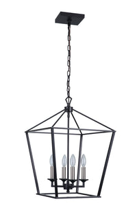 Craftmade - 52935-FB - Four Light Foyer Pendant - Flynt - Flat Black