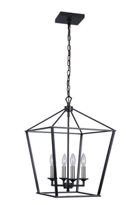 Craftmade - 52935-FB - Four Light Foyer Pendant - Flynt - Flat Black