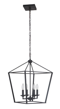 Craftmade - 52935-FB - Four Light Foyer Pendant - Flynt - Flat Black