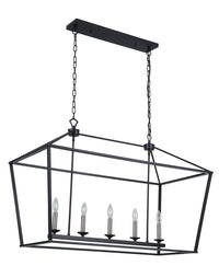 Craftmade - 52975-FB - Five Light Island Pendant - Flynt - Flat Black