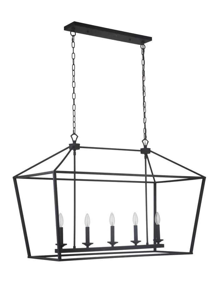 Craftmade Five Light Island Pendant from the Flynt collection in Flat Black finish