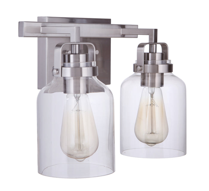 Craftmade Two Light Vanity from the Foxwood collection in Brushed Polished Nickel finish