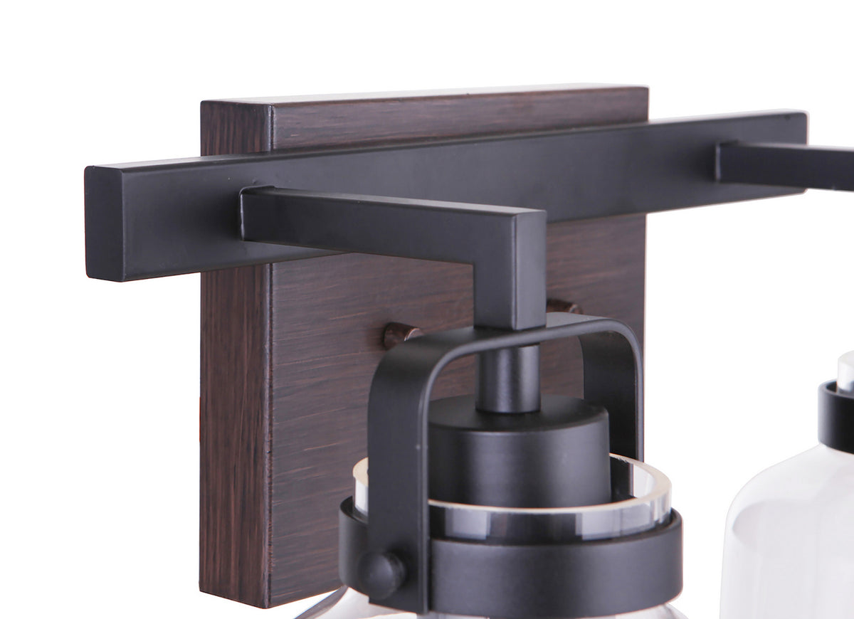 Craftmade - 53602-FBDT - Two Light Vanity - Foxwood - Flat Black / Dark Teak