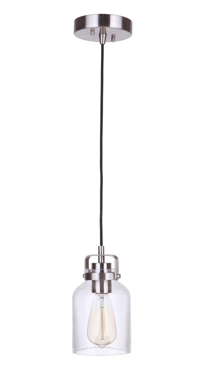 Craftmade One Light Mini Pendant from the Foxwood collection in Brushed Polished Nickel finish