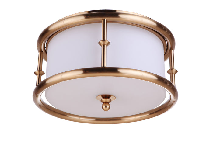 Craftmade Three Light Flushmount from the Marlowe collection in Satin Brass finish