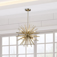 Artcraft - AC11443 - Eight Light Chandelier - Sunburst - Satin Brass