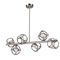 Artcraft - AC11567NB - Six Light Island Pendant - Sorrento - Matte Black & Satin Nickel