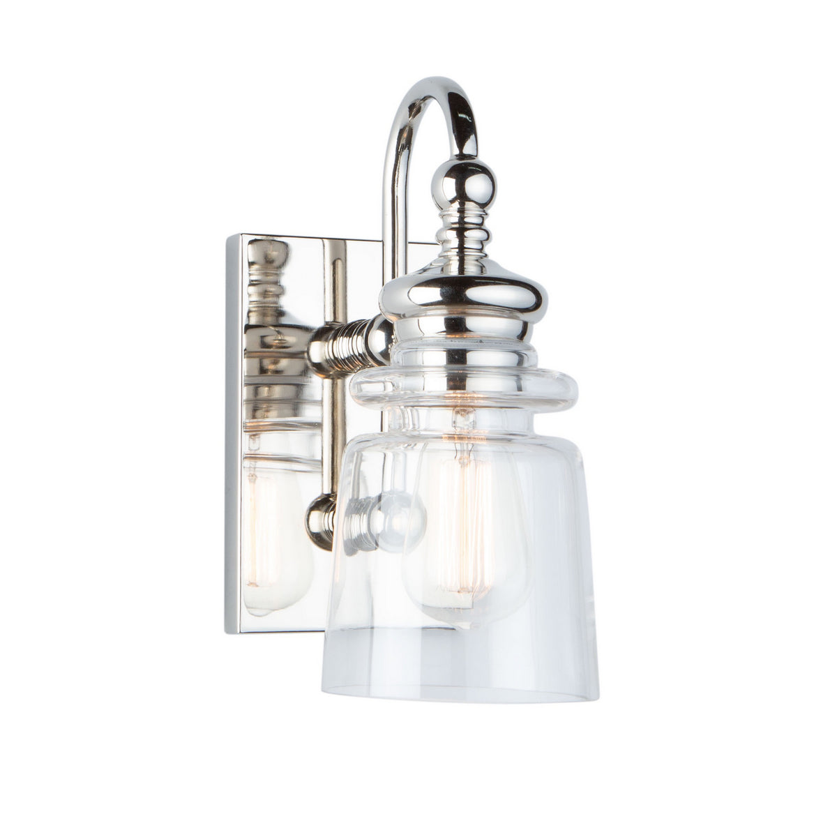 Artcraft One Light Wall Sconce from the Castara collection in Polished Nickel finish