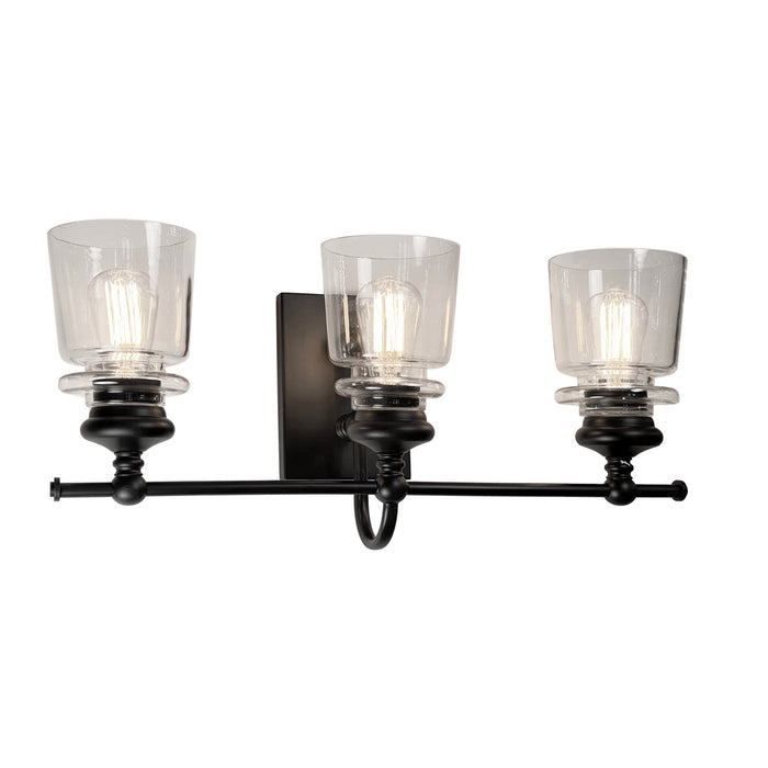 Artcraft Three Light Wall Sconce from the Castara collection in Black & Brass finish
