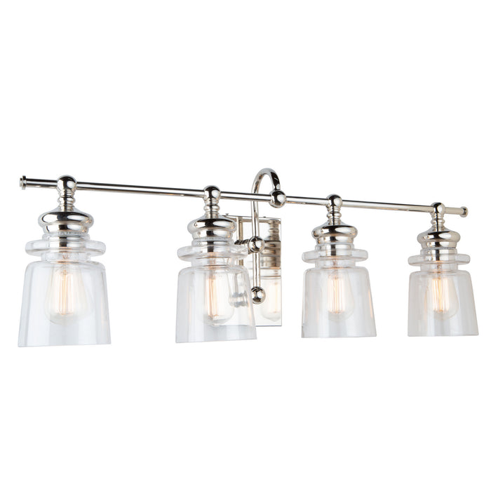 Artcraft Four Light Wall Mount from the Castara collection in Polished Nickel finish