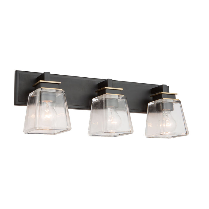 Artcraft Three Light Wall Sconce from the Eastwood collection in Black & Brass finish