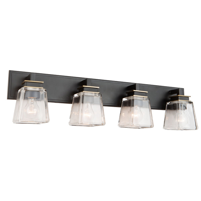 Artcraft Four Light Wall Mount from the Eastwood collection in Black & Brass finish