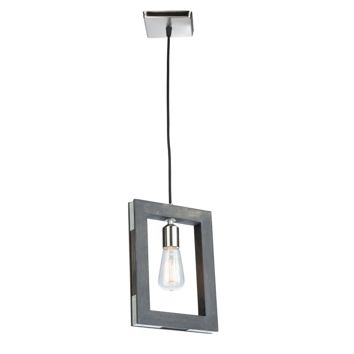 Artcraft One Light Pendant from the Gatehouse collection in Dark Pine & Brushed Nickel finish