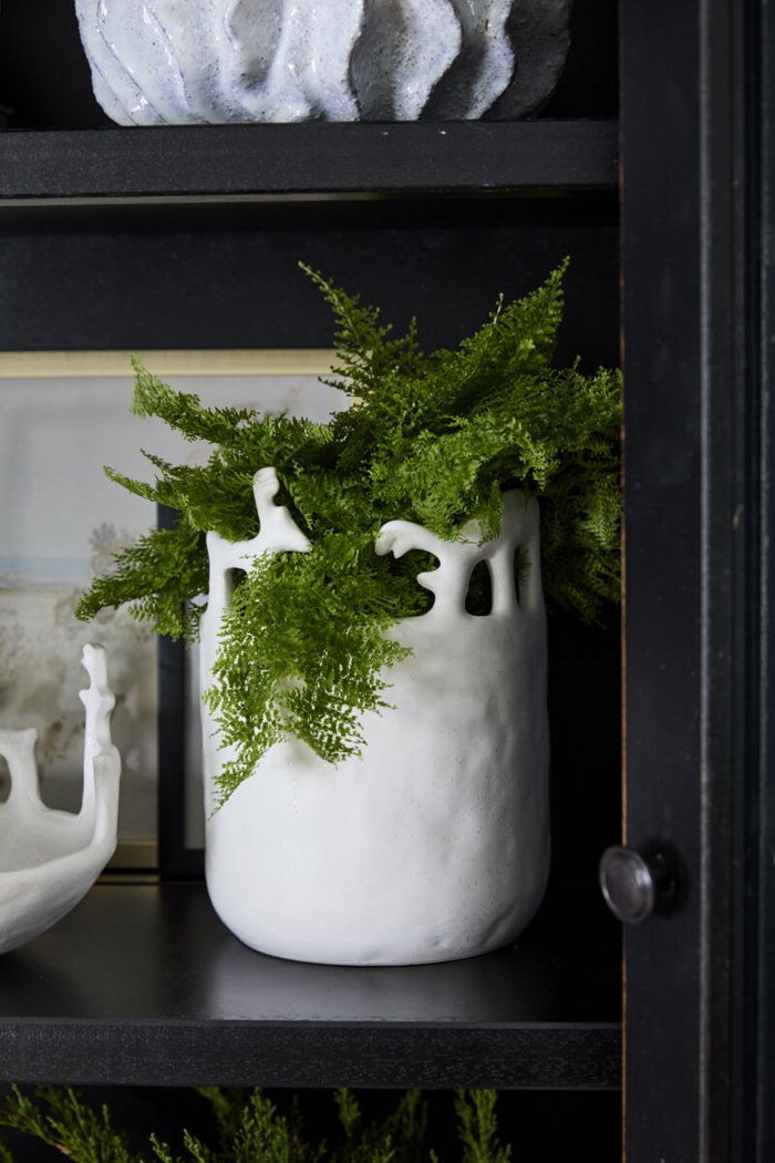 Design Shop Off-White Wonderous Collection Pot, 6.5" X 9.25".