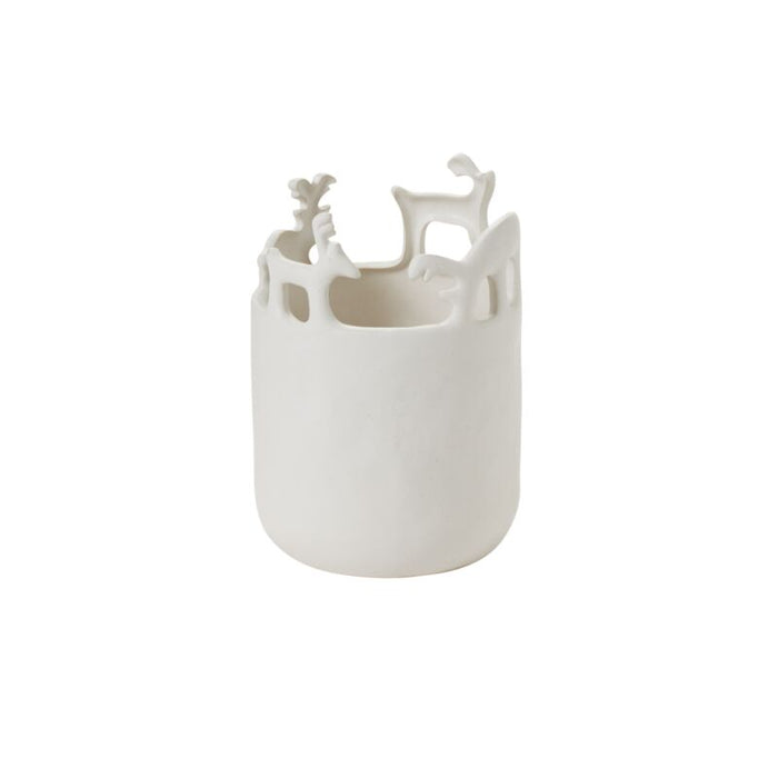 Design Shop Off-White Wonderous Collection Pot, 6.5" X 9.25".