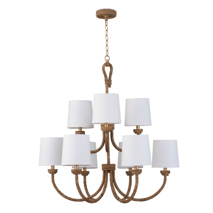 Regina Andrew Nine Light Chandelier from the Bimini collection in Natural finish