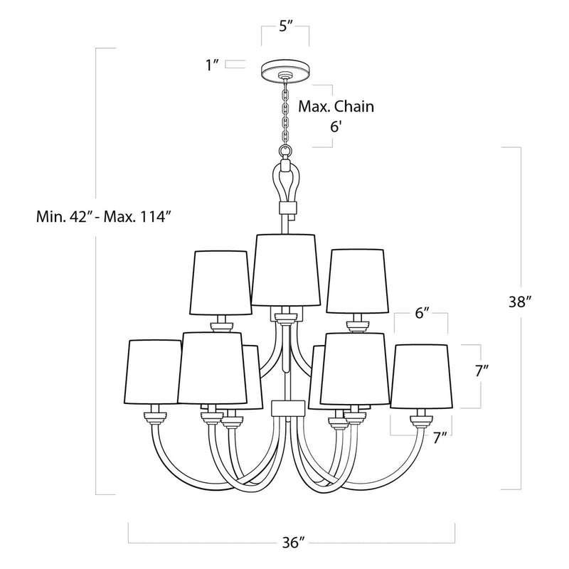 Regina Andrew - 16-1273 - Nine Light Chandelier - Bimini - Natural