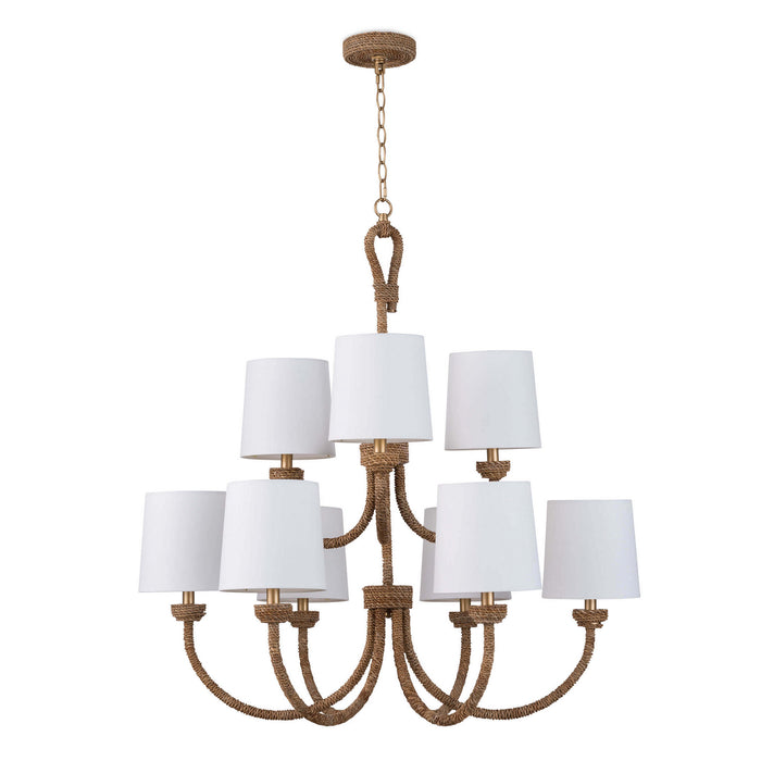 Regina Andrew Nine Light Chandelier from the Bimini collection in Natural finish