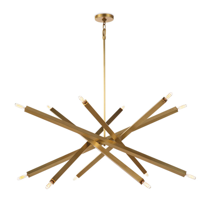 Regina Andrew 12 Light Chandelier from the Viper collection in Natural Brass finish