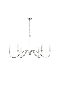 Elegant Lighting - LD5056D48PN - Six Light Chandelier - Rohan - Polished Nickel