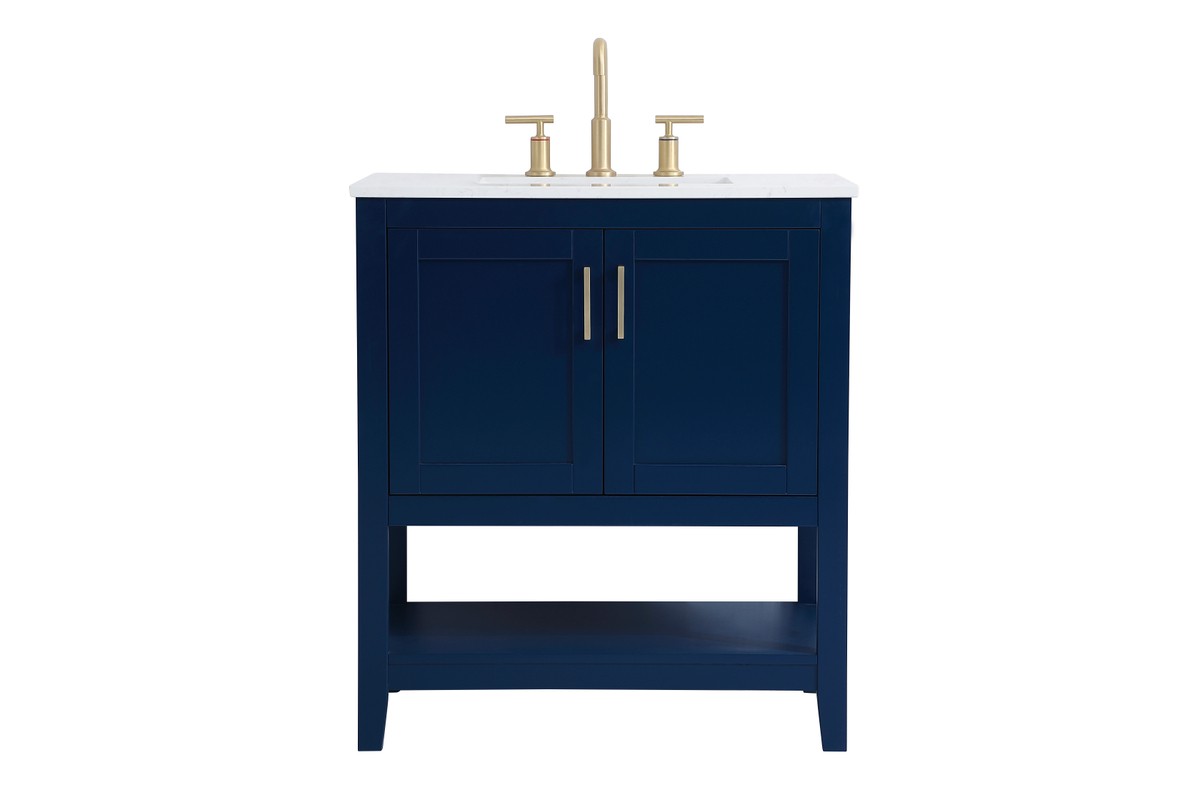 Elegant Lighting - VF16030BL - Single Bathroom Vanity - Aubrey - Blue ...