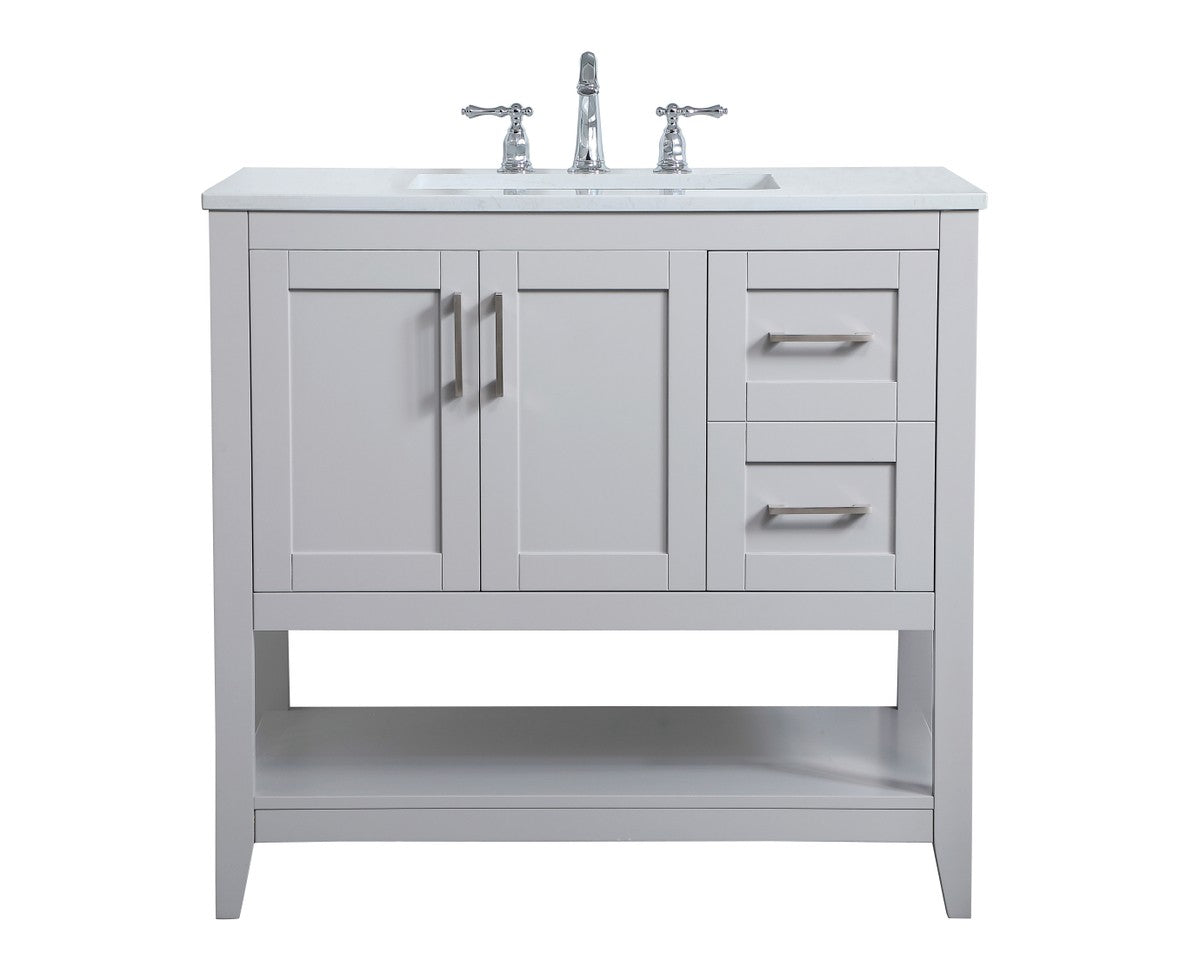 Elegant Lighting - VF16036GR - Single Bathroom Vanity - aubrey - Grey ...