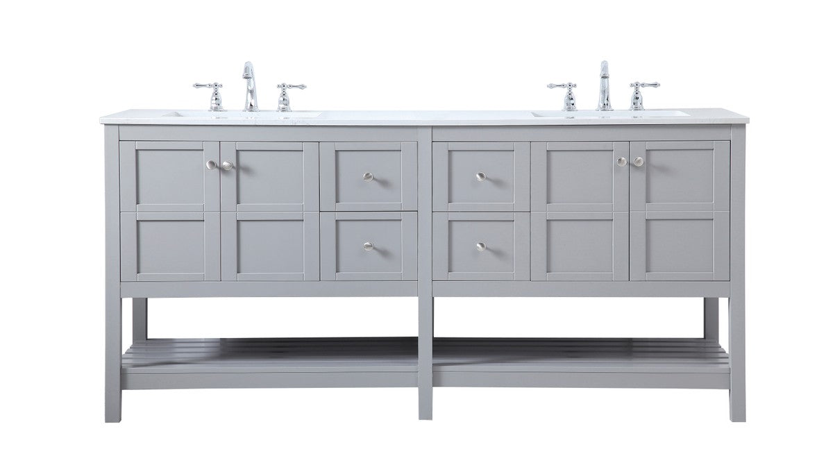 Elegant Lighting - VF16472DGR - Double Bathroom Vanity - Theo - Gray ...