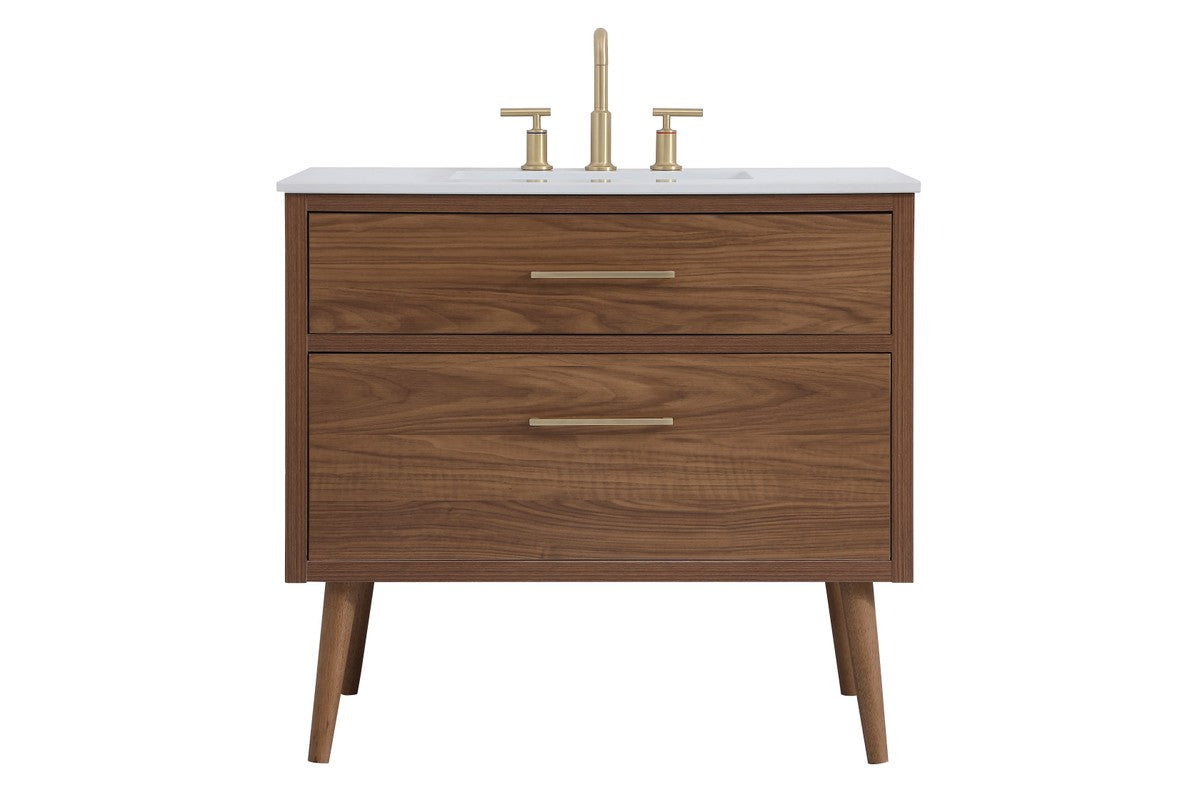 Elegant Lighting - VF41036WB - Bathroom Vanity Set - Boise - Walnut Brown