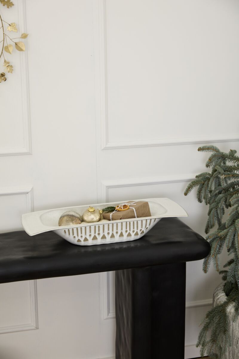 Design Shop Off-White Osher Bowl, 26" X 4".