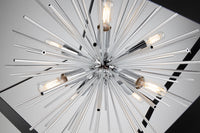 Artcraft Eight Light Chandelier from the Sunburst collection in Matte Black & Chrome finish
