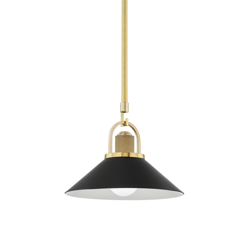 Hudson Valley - 2613-AGB/BK - One Light Pendant - Syosset - Aged Brass