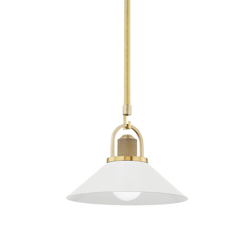 Hudson Valley - 2613-AGB/WH - One Light Pendant - Syosset - Aged Brass