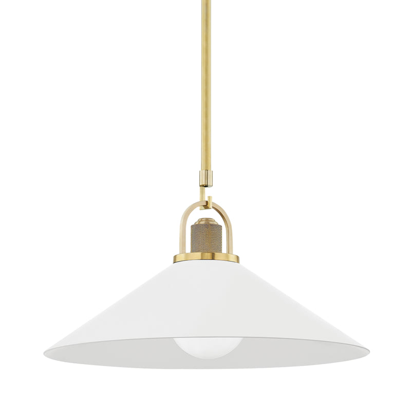 Hudson Valley - 2620-AGB/WH - One Light Pendant - Syosset - Aged Brass