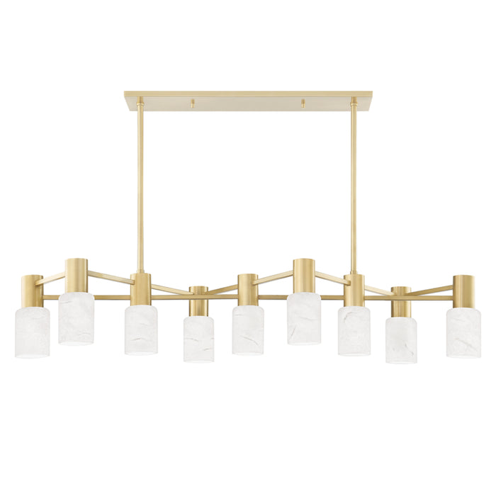 Hudson Valley LED Island Pendant from the Centerport collection in Aged Brass finish
