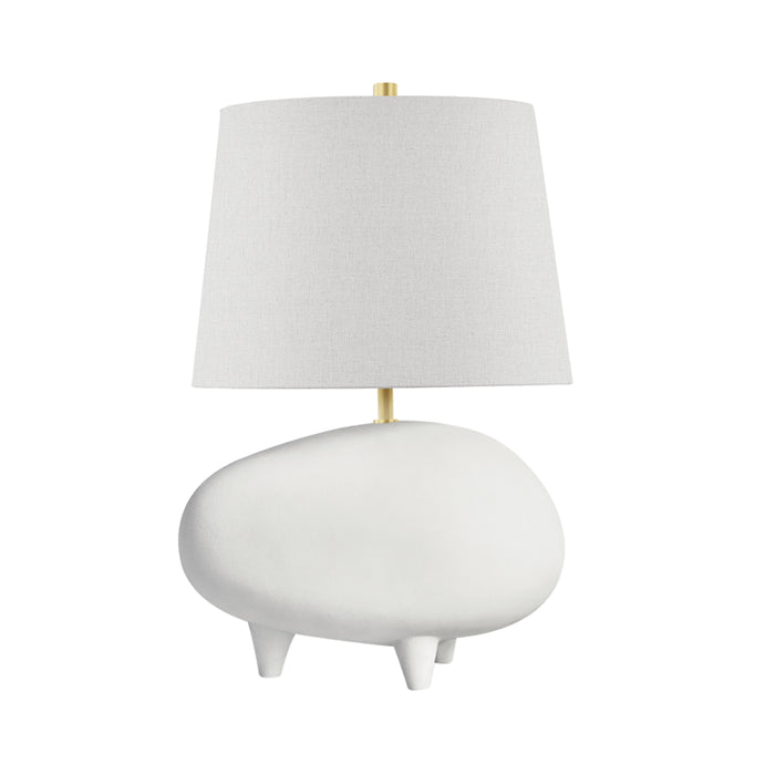 Hudson Valley One Light Table Lamp from the Tiptoe collection in Aged Brass/Matte White finish