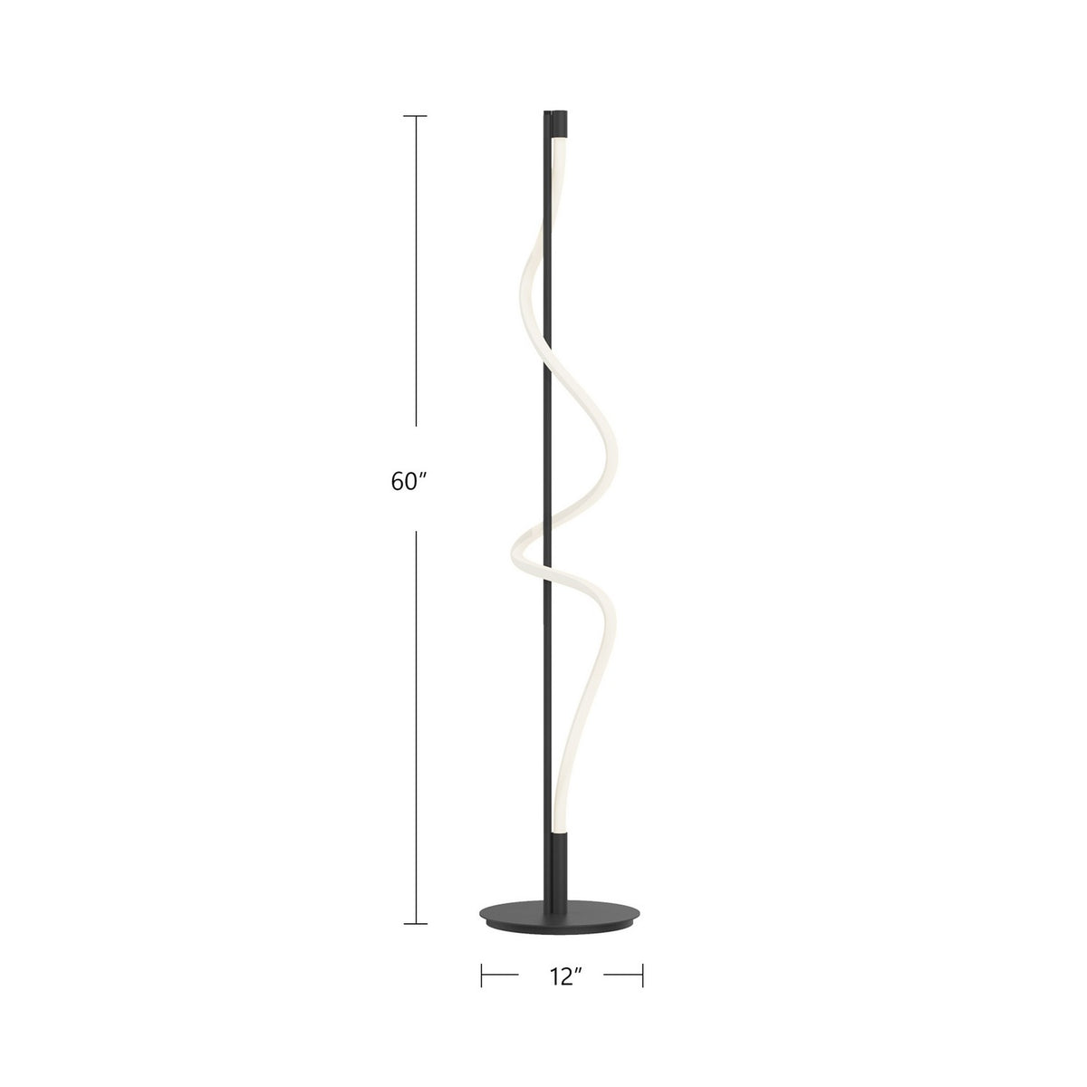 Kuzco Lighting - FL95360-BK - LED Floor Lamp - Cursive - Black