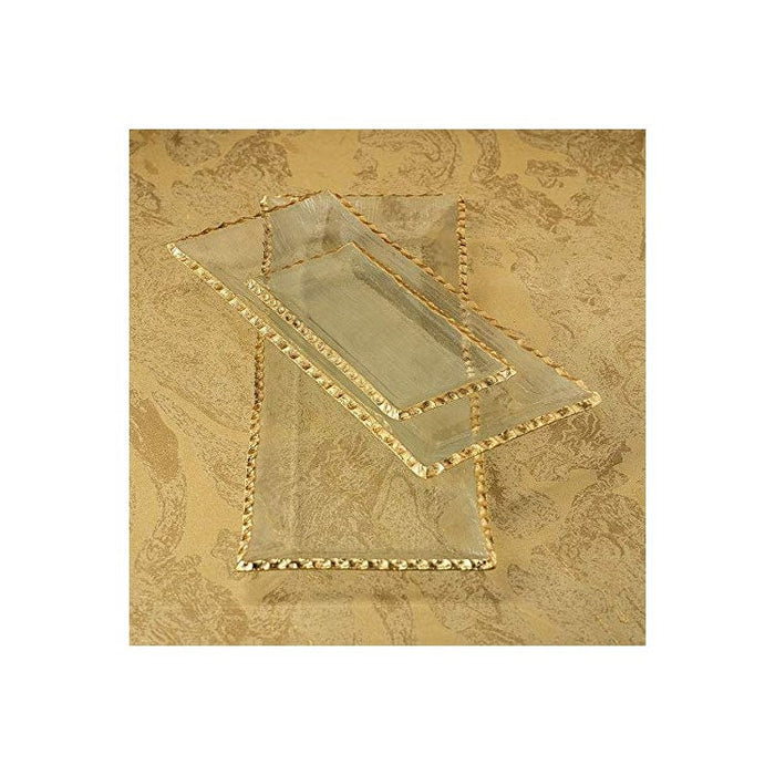 Design Shop Textured Rectangular Glass Tray 14.5"
