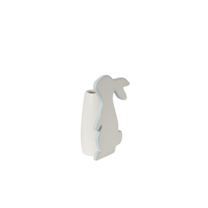 Design Shop White Simple Bunny Vase, 4" X 5.5".