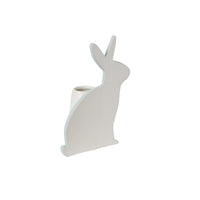 Design Shop White Simple Bunny Vase, 6.25" X 7.75".