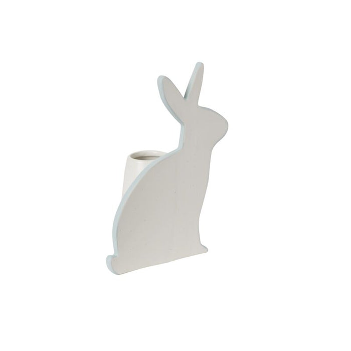 Design Shop White Simple Bunny Vase, 6.25" X 7.75".