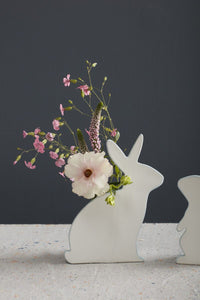 Design Shop White Simple Bunny Vase, 6.25" X 7.75".