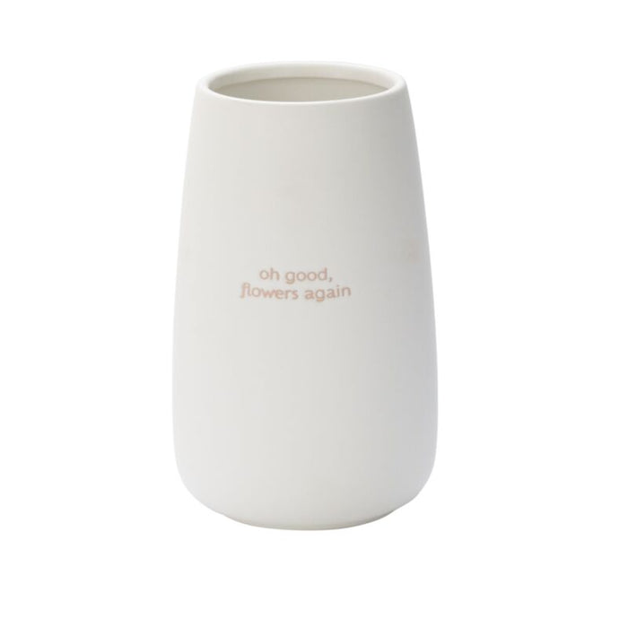 Design Shop Off-White Dear Mom Collection Vase, 4.75" X 8", Set of 2.