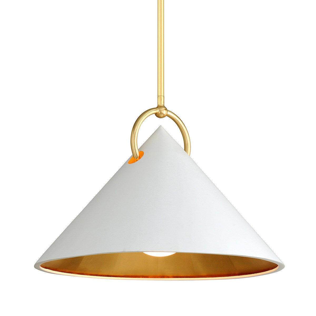 Corbett Lighting One Light Pendant from the Charm collection in Gold Leaf/White finish