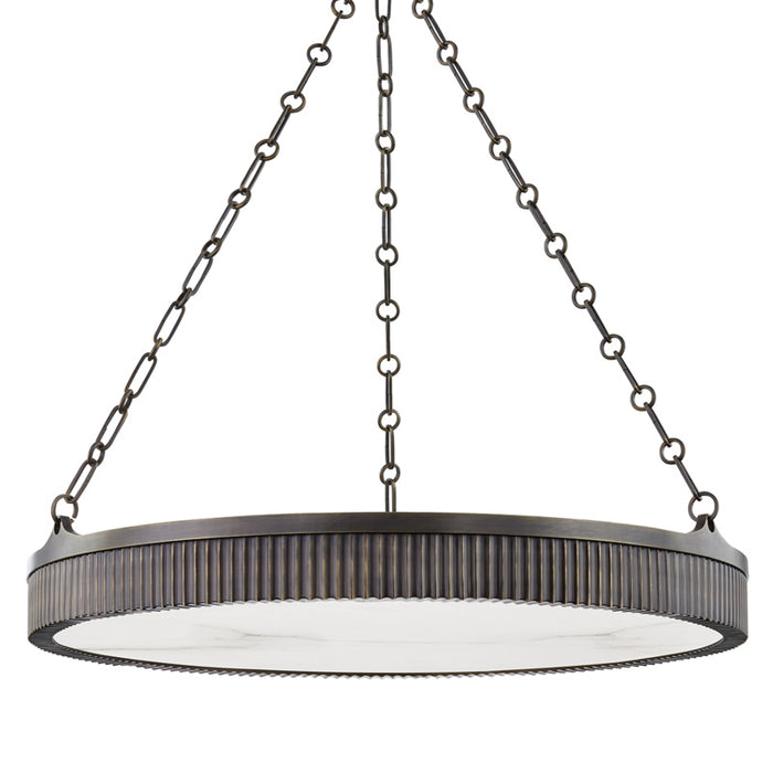 Hudson Valley Eight Light Pendant from the Lynden collection in Distressed Bronze finish
