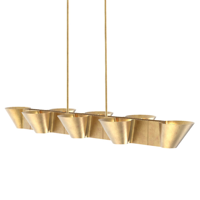 Hudson Valley Eight Light Island Pendant from the Reeve collection in Vintage Gold Leaf finish