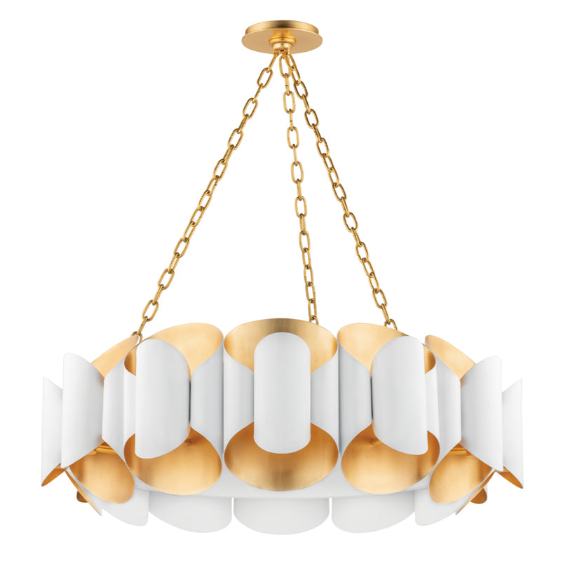 Hudson Valley - 8534-GL/WH - 12 Light Chandelier - Banks - Gold Leaf